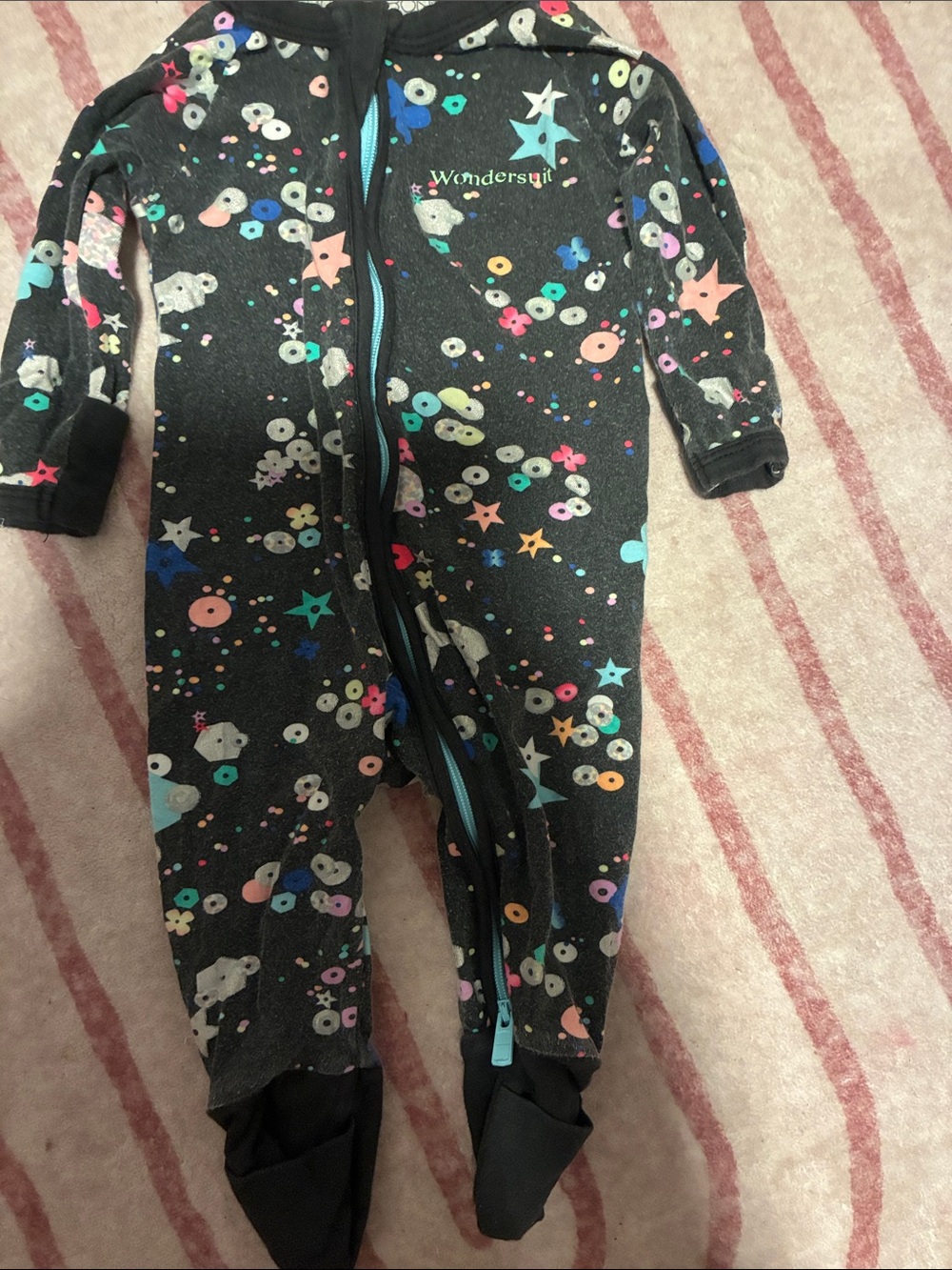 Bonds Black Footie Pajamas with Multicolor Stars & Dots